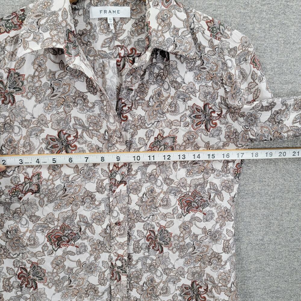 FRAME 70'S RUFFLE SILK TOP, SIZE XS * - Picture 7 of 8